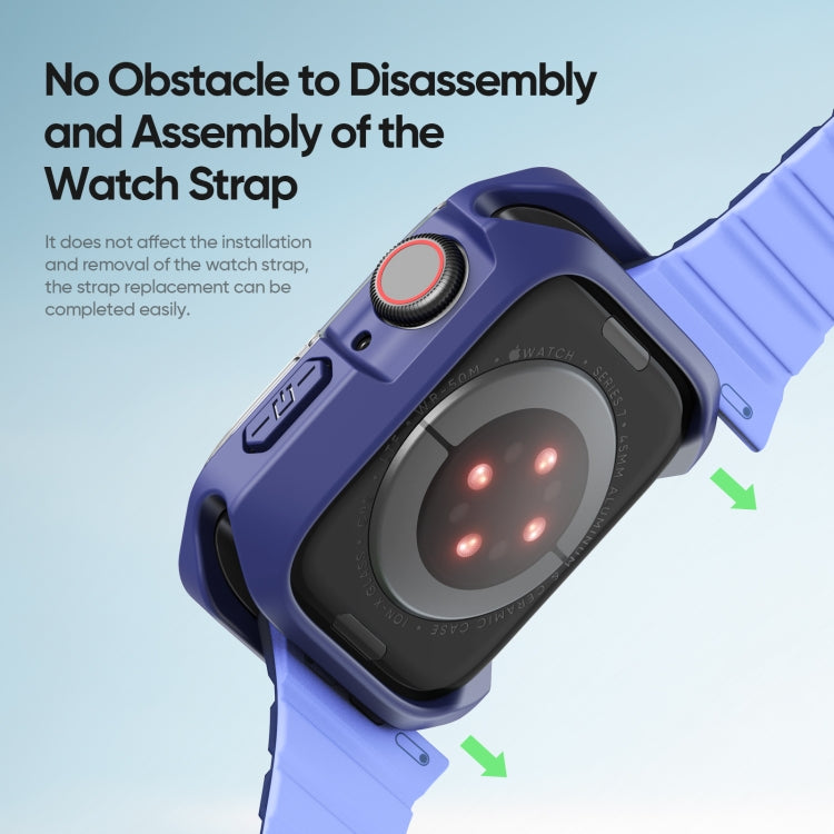 For Apple Watch 4 / 5 / 6 / SE 44mm DUX DUCIS Tamo Series Hollow PC + TPU Watch Protective Case(Transparent Blue) - Watch Cases by DUX DUCIS | Online Shopping UK | buy2fix