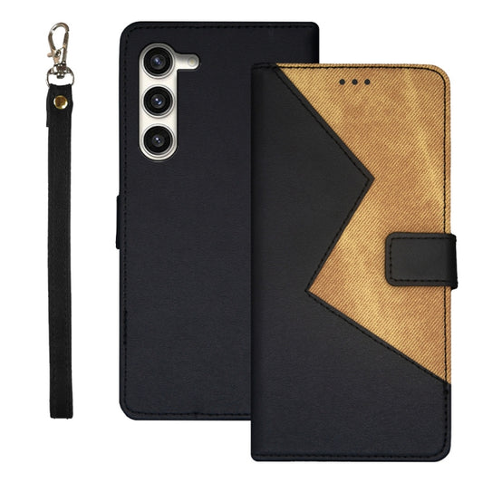 For Samsung Galaxy S24 5G idewei Two-color Splicing Leather Phone Case(Black) - Galaxy S24 5G Cases by idewei | Online Shopping UK | buy2fix