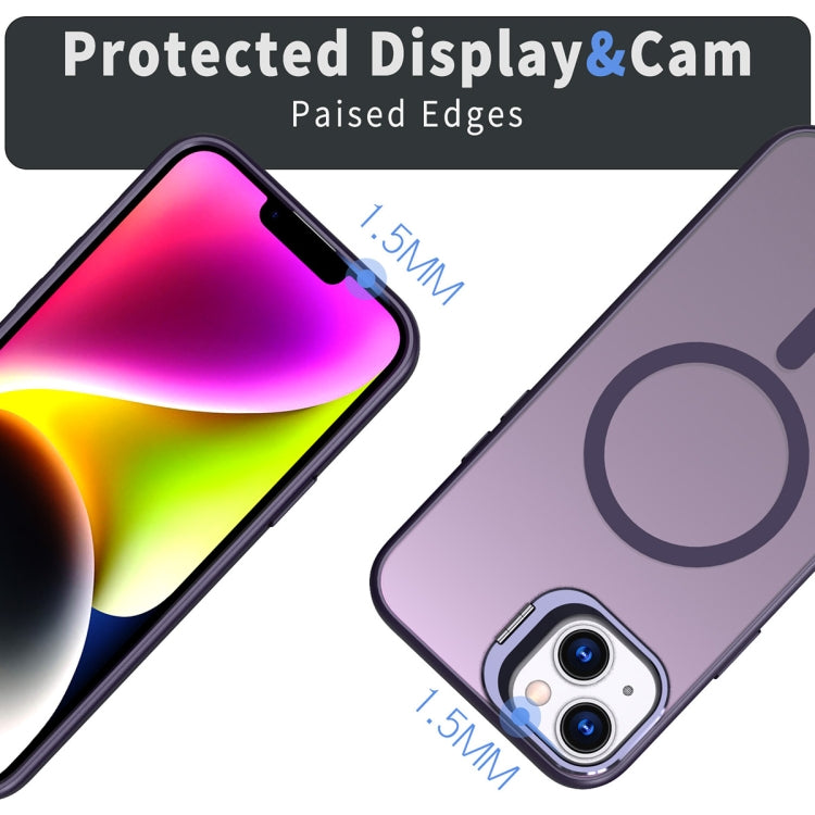 For iPhone 15 Plus Metal Invisible Camera Holder MagSafe Magnetic Phone Case(Purple) - iPhone 15 Plus Cases by buy2fix | Online Shopping UK | buy2fix