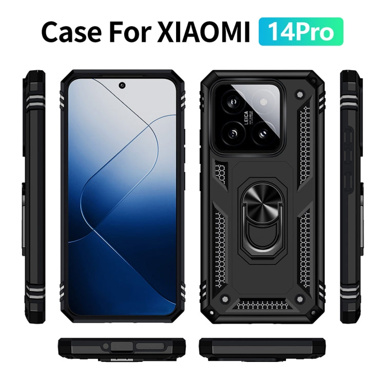 For Xiaomi 14 Pro Shockproof TPU + PC Phone Case with Holder(Black) - 14 Pro Cases by buy2fix | Online Shopping UK | buy2fix