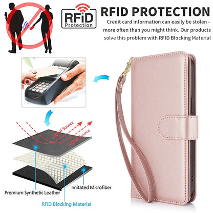 For Samsung Galaxy S24+ / S25+ 5G Multi-Card Wallet RFID Leather Phone Case(Rose Gold) - Galaxy S24+ 5G Cases by buy2fix | Online Shopping UK | buy2fix