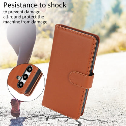 For Samsung Galaxy S24 / S25 5G Multi-Card Wallet RFID Leather Phone Case(Brown) - Galaxy S24 5G Cases by buy2fix | Online Shopping UK | buy2fix