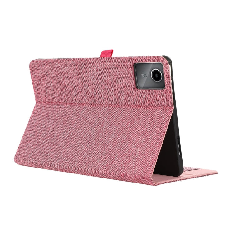 For Lenovo Tab M11 / Xiaoxin Pad 11 2024 Fabric Leather Tablet Case(Pink) - Lenovo by buy2fix | Online Shopping UK | buy2fix