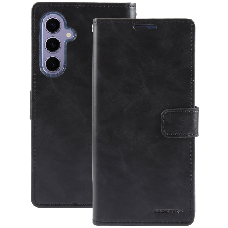 For Samsung Galaxy S24+ 5G GOOSPERY BLUE MOON Crazy Horse Texture Leather Phone Case(Black) - Galaxy S24+ 5G Cases by GOOSPERY | Online Shopping UK | buy2fix