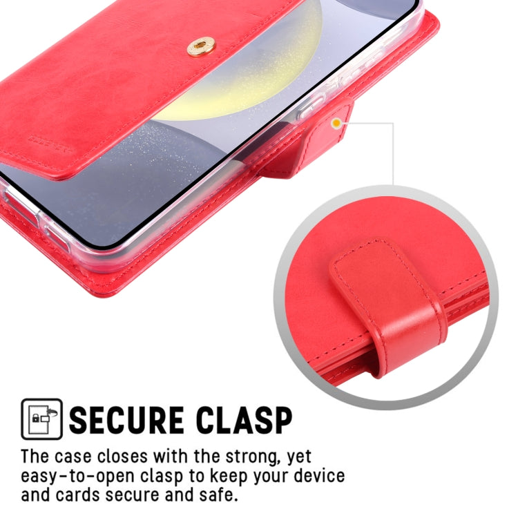 For Samsung Galaxy S24 5G GOOSPERY MANSOOR DIARY 9 Card Slots Leather Phone Case(Rose Red) - Galaxy S24 5G Cases by GOOSPERY | Online Shopping UK | buy2fix