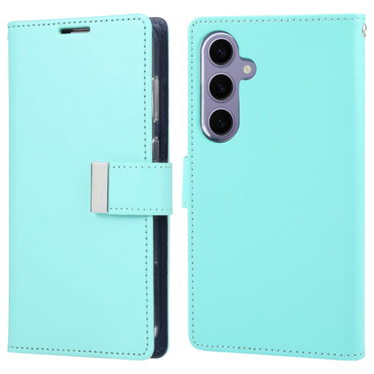 For Samsung Galaxy S24+ 5G GOOSPERY RICH DIARY Crazy Horse Texture Leather Phone Case(Mint Green) - Galaxy S24+ 5G Cases by GOOSPERY | Online Shopping UK | buy2fix