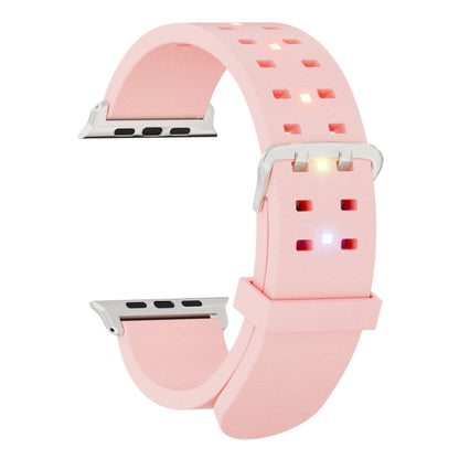 For Apple Watch Ultra 49mm Luminous Colorful Light Silicone Watch Band(Pink) - Watch Bands by buy2fix | Online Shopping UK | buy2fix