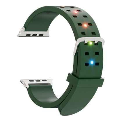 For Apple Watch SE 44mm Luminous Colorful Light Silicone Watch Band(Green) - Watch Bands by buy2fix | Online Shopping UK | buy2fix