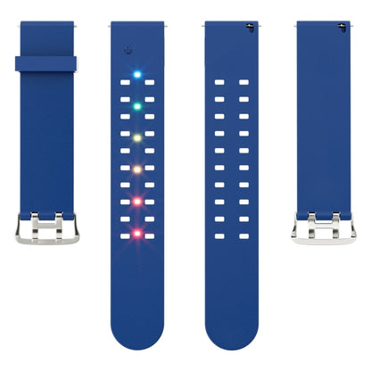 For Apple Watch Series 4 40mm Luminous Colorful Light Silicone Watch Band(Blue) - Watch Bands by buy2fix | Online Shopping UK | buy2fix