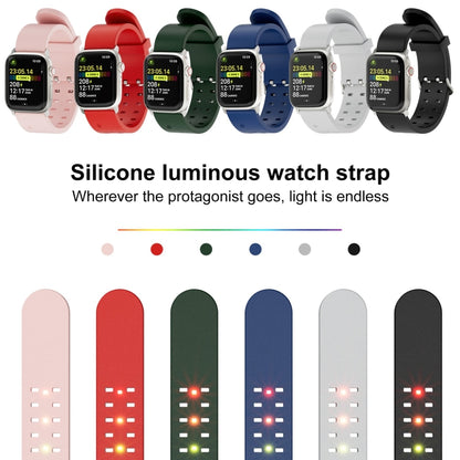 For Apple Watch SE 2023 40mm Luminous Colorful Light Silicone Watch Band(Pink) - Watch Bands by buy2fix | Online Shopping UK | buy2fix