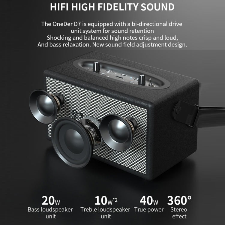 Oneder D7 Bluetooth Speaker Outdoor Karaoke Wireless Speakers With Two Mic(Orange) - Desktop Speaker by OneDer | Online Shopping UK | buy2fix