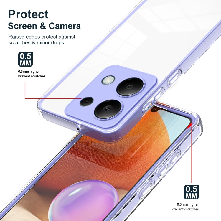 For Xiaomi Redmi Note 13 Pro 4G 3 in 1 Clear TPU Color PC Frame Phone Case(Purple) - Note 13 Pro Cases by buy2fix | Online Shopping UK | buy2fix