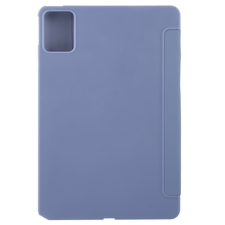 For Lenovo Tab M11/ Xiaoxin Pad 11 2024 Tri-fold Silicone Leather Tablet Case(LavenderP) - Lenovo by buy2fix | Online Shopping UK | buy2fix