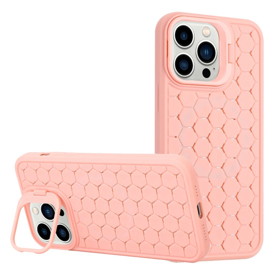 For iPhone 16 Pro Honeycomb Radiating Lens Holder Magsafe Phone Case(Pink) - iPhone 16 Pro Cases by buy2fix | Online Shopping UK | buy2fix