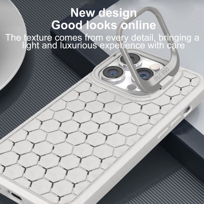 For iPhone 12 Honeycomb Radiating Lens Holder Magsafe Phone Case(Grey) - iPhone 12 / 12 Pro Cases by buy2fix | Online Shopping UK | buy2fix