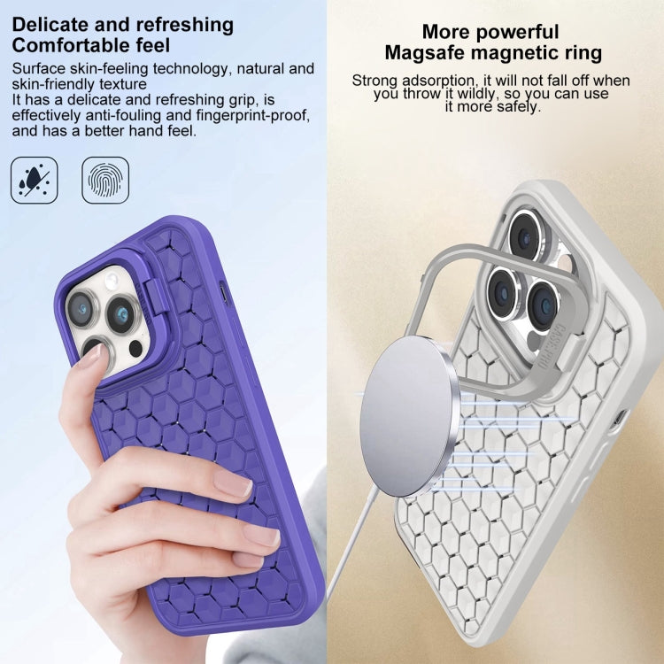 For iPhone 12 Pro Honeycomb Radiating Lens Holder Magsafe Phone Case(Blue) - iPhone 12 / 12 Pro Cases by buy2fix | Online Shopping UK | buy2fix