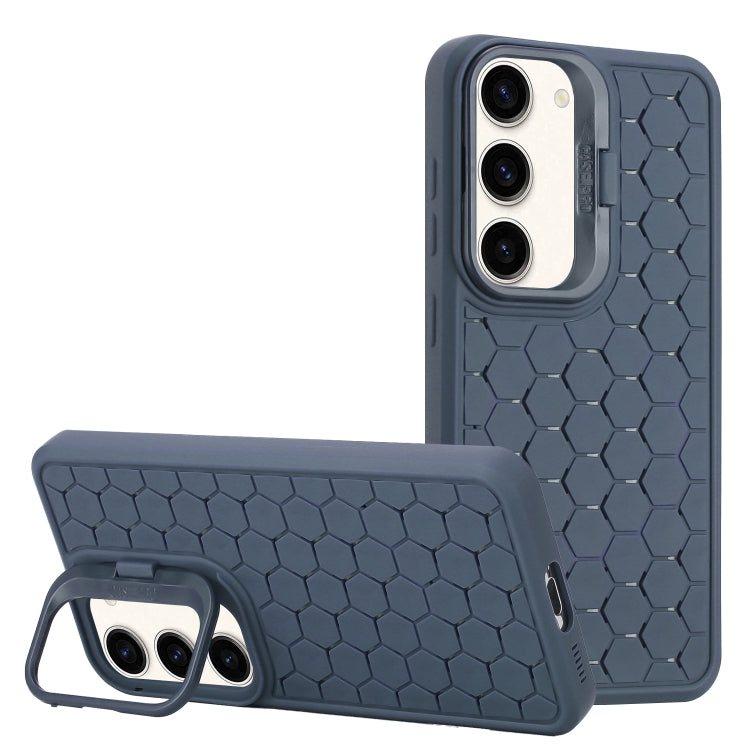 For Samsung Galaxy S23 5G Honeycomb Radiating Lens Holder Magsafe Phone Case(Blue) - Galaxy S23 5G Cases by buy2fix | Online Shopping UK | buy2fix