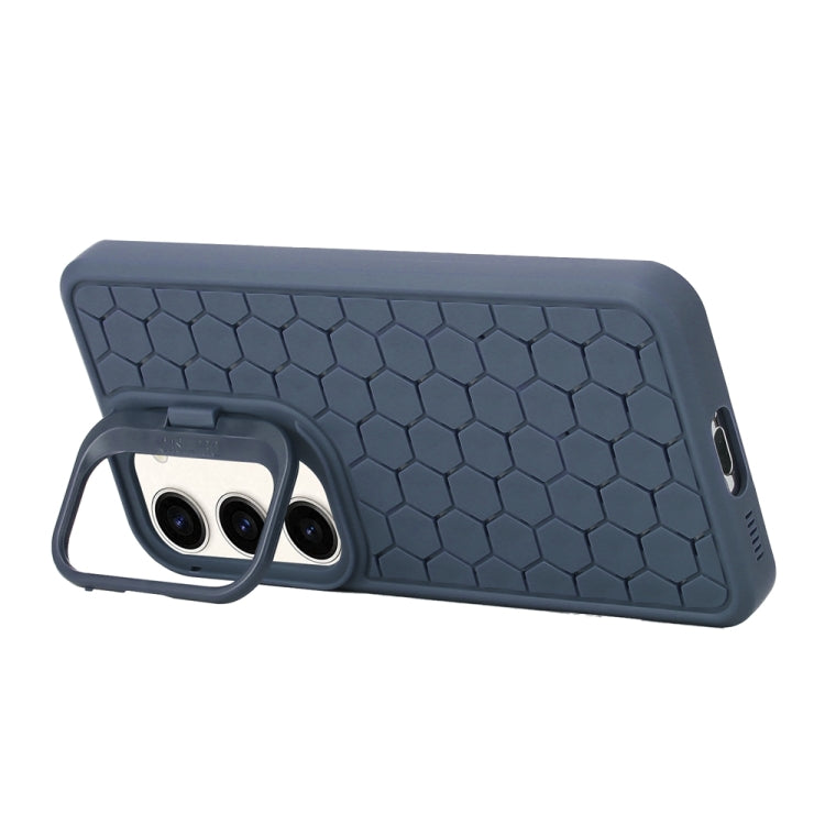 For Samsung Galaxy S23 5G Honeycomb Radiating Lens Holder Magsafe Phone Case(Blue) - Galaxy S23 5G Cases by buy2fix | Online Shopping UK | buy2fix