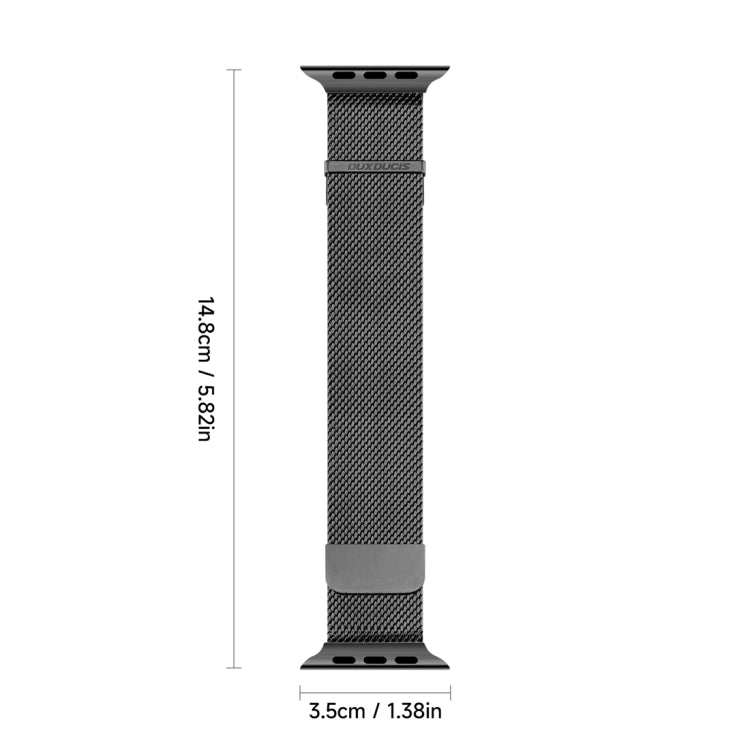 For Apple Watch SE 2022 44mm DUX DUCIS Milanese Pro Series Stainless Steel Watch Band(Black) - Watch Bands by DUX DUCIS | Online Shopping UK | buy2fix