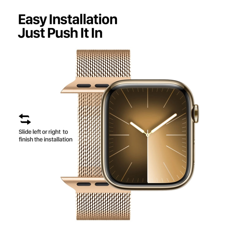 For Apple Watch Series 7 45mm DUX DUCIS Milanese Pro Series Stainless Steel Watch Band(Gold) - Watch Bands by DUX DUCIS | Online Shopping UK | buy2fix