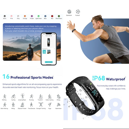 S5-4 Smart Bracelet IP68 Waterproof Heart Rate Sport Fitness Tracker Smart Watch(Black) - Smart Wristbands by buy2fix | Online Shopping UK | buy2fix