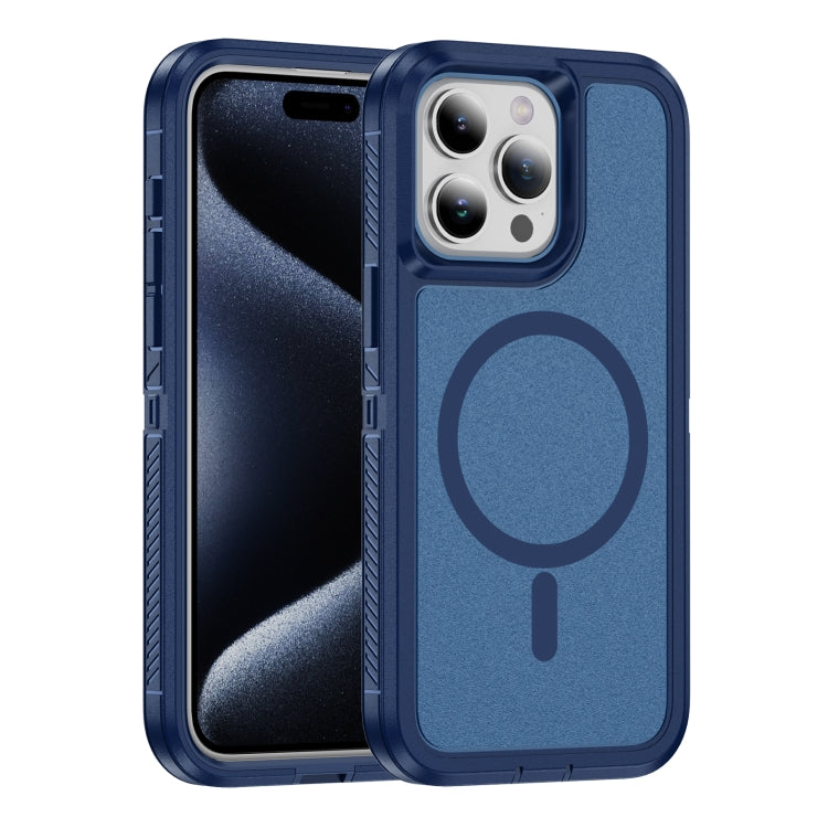 For iPhone 15 Pro Max Guard Magsafe Magnetic Ring Matte Phone Case(Royal Blue) - iPhone 15 Pro Max Cases by buy2fix | Online Shopping UK | buy2fix