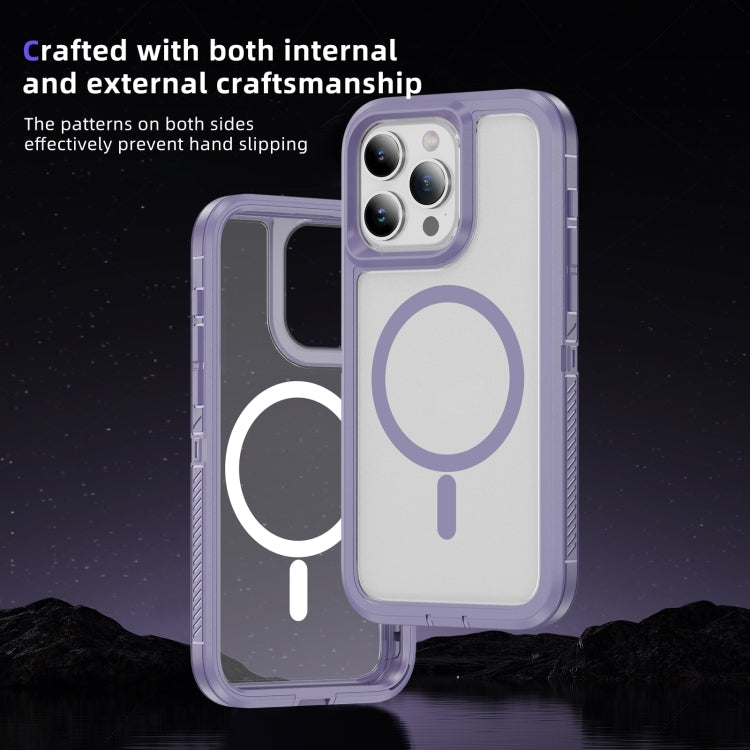 For iPhone 13 Pro Max Guard Magsafe Magnetic Ring Matte Phone Case(Light Purple) - iPhone 13 Pro Max Cases by buy2fix | Online Shopping UK | buy2fix