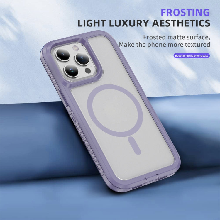 For iPhone 13 Pro Max Guard Magsafe Magnetic Ring Matte Phone Case(Light Purple) - iPhone 13 Pro Max Cases by buy2fix | Online Shopping UK | buy2fix