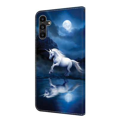 For Samsung Galaxy S21+ 5G Crystal Painted Leather Phone case(White Horse) - Galaxy S21+ 5G Cases by buy2fix | Online Shopping UK | buy2fix