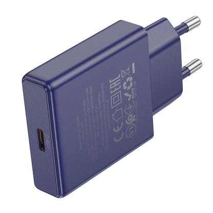 hoco N44 Biscuit PD30W Single Port Type-C Charger, EU Plug(Blue) - USB Charger by hoco | Online Shopping UK | buy2fix