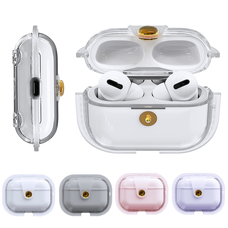 For AirPods Pro 1 Magnetic Clear Armor TPU TWS Earphone Case(Tansparent) - For AirPods Pro by buy2fix | Online Shopping UK | buy2fix