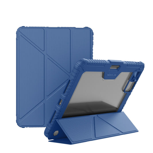 For iPad Pro 13 2024 NILLKIN Bumper Pro Multi-angle Folding Style Tablet Leather Case(Blue) - iPad Pro 13 2024 Cases by NILLKIN | Online Shopping UK | buy2fix