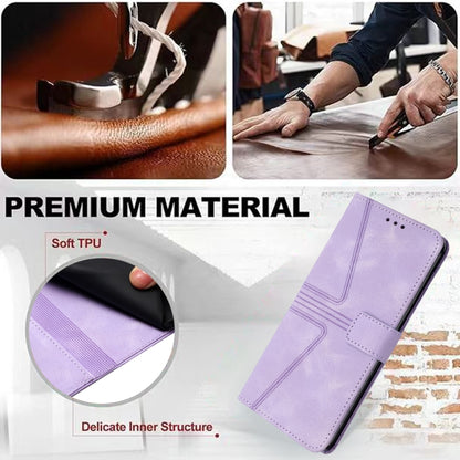 For iPhone 16 Pro Triangle Solid Color Leather Phone Case(Purple) - iPhone 16 Pro Cases by buy2fix | Online Shopping UK | buy2fix