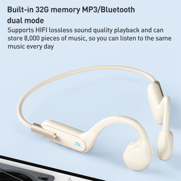 ZGA SP06 Waterproof Bone Conduction Bluetooth Sports Earphone(White) - Neck-mounted Earphone by ZGA | Online Shopping UK | buy2fix