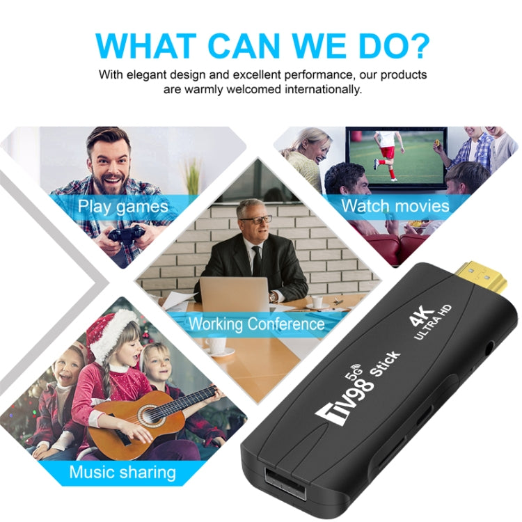 TV98 Rockchip 3228A Quad Core 4K HD Bluetooth Android TV Stick, RAM:2GB+16GB(AU Plug) - Android TV Sticks by buy2fix | Online Shopping UK | buy2fix
