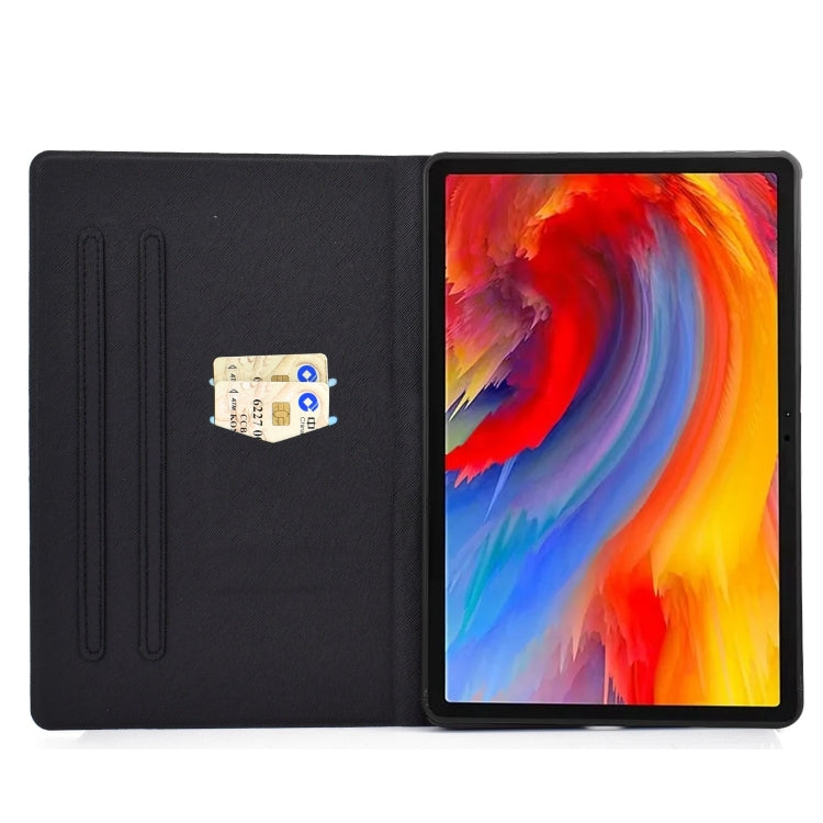 For Lenovo Tab M11 / Xiaoxin Pad 11 2024 Electric Pressed Colored Drawing Smart Leather Tablet Case(Cat) - Lenovo by buy2fix | Online Shopping UK | buy2fix