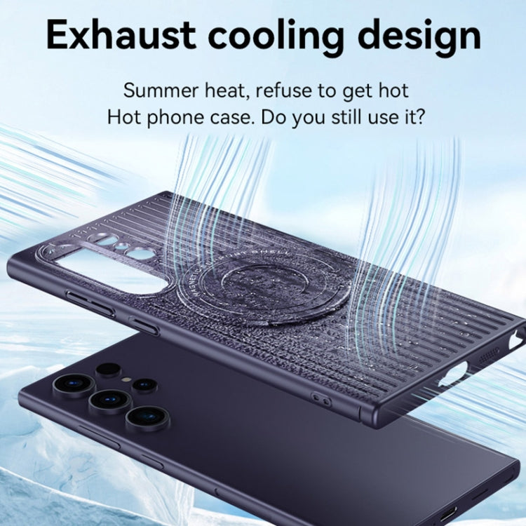 For Samsung Galaxy S24 5G Cooling MagSafe Magnetic Ring Holder PC Phone Case(Black) - Galaxy S24 5G Cases by buy2fix | Online Shopping UK | buy2fix