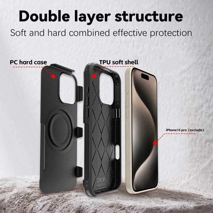 For iPhone 16 Pro Max RedPepper Armor Magsafe PC Hybrid TPU Phone Case(Black) - iPhone 16 Pro Max Cases by RedPepper | Online Shopping UK | buy2fix