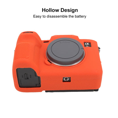 For Sony ILCE7RM5 / A7R5 Litchi Texture Soft Silicone Protective Case(Orange) - Protective Case by buy2fix | Online Shopping UK | buy2fix