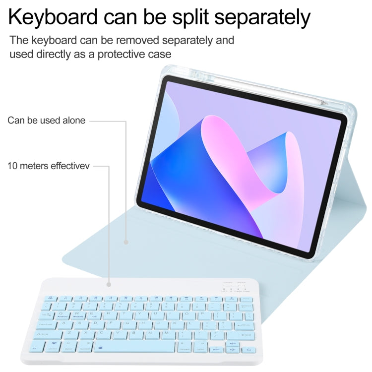 For Huawei MatePad 11 2023 / 2021 Square Button Bluetooth Keyboard Rotatable Holder Leather Case(Sky Blue) - Huawei Keyboard by buy2fix | Online Shopping UK | buy2fix