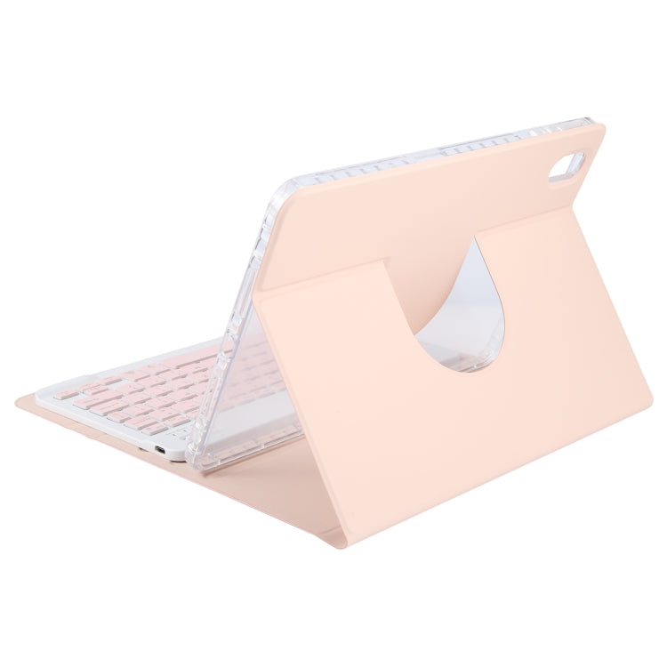 For Huawei MatePad Air 11.5 Square Button Backlight Bluetooth Keyboard Rotatable Holder Leather Case(Rose Gold) - Huawei Keyboard by buy2fix | Online Shopping UK | buy2fix