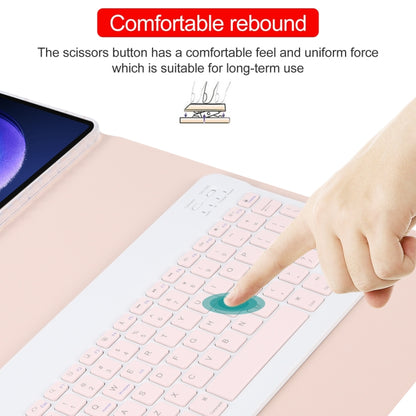 For Xiaomi Pad 6 Square Button Bluetooth Keyboard Rotatable Holder Leather Case(Rose Gold) - Others Keyboard by buy2fix | Online Shopping UK | buy2fix