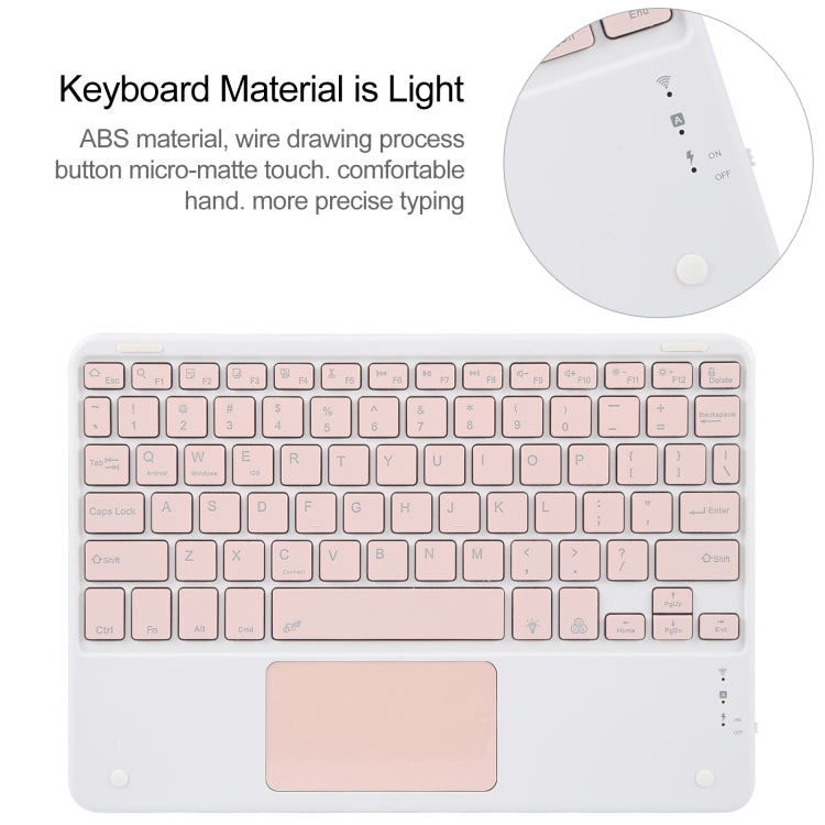 For Xiaomi Pad 6 Square Button Bluetooth Keyboard Rotatable Holder Leather Case with Touchpad(Rose Gold) - Others Keyboard by buy2fix | Online Shopping UK | buy2fix