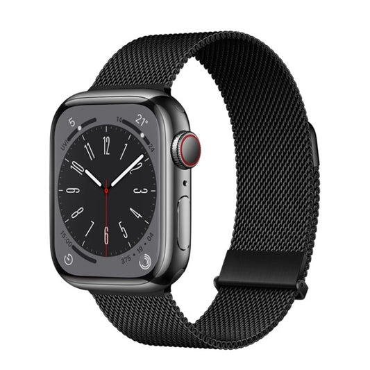 For Apple Watch Series 2 42mm ZGA Milanese Magnetic Metal Watch Band(Black) - Watch Bands by ZGA | Online Shopping UK | buy2fix