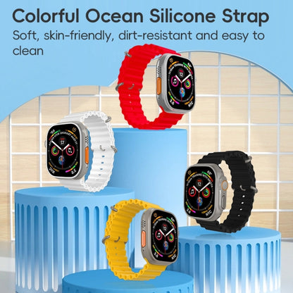 For Apple Watch Series 3 42mm ZGA Ocean Silicone Watch Band(White) - Watch Bands by ZGA | Online Shopping UK | buy2fix