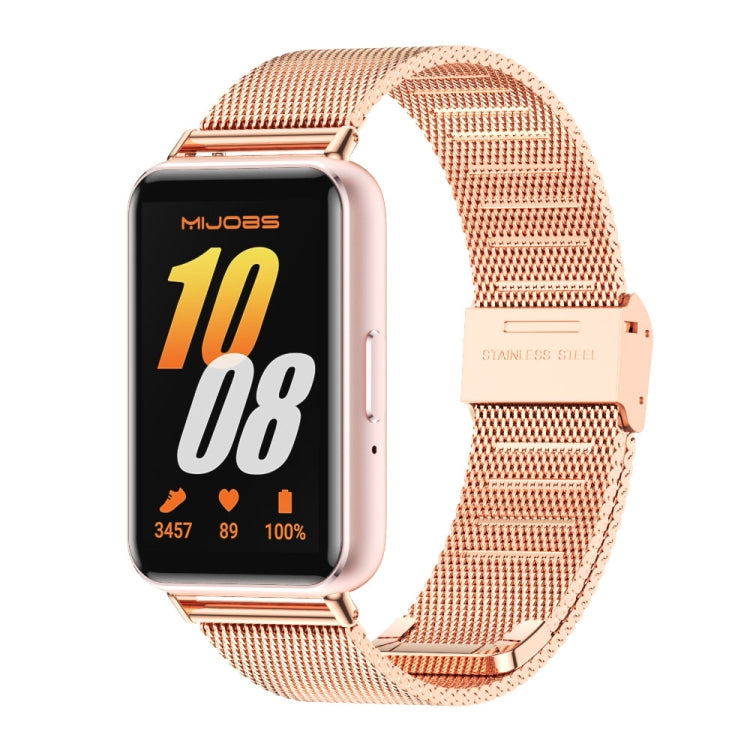 For Samsung Galaxy Fit 3 Mijobs Milan Buckle Metal Watch Band(Rose Gold) - Watch Bands by MIJOBS | Online Shopping UK | buy2fix