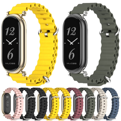 For Xiaomi Mi Band 8 / 9 / 9 NFC Mijobs GT4 Marine Silicone Breathable Watch Band(Yellow Silver) - Watch Bands by MIJOBS | Online Shopping UK | buy2fix