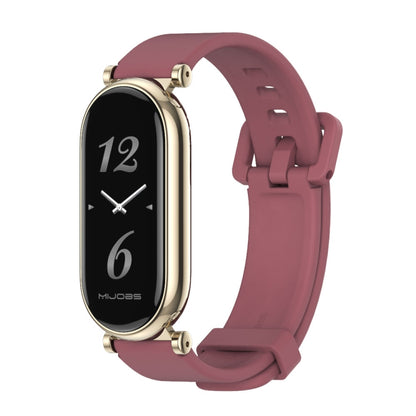 For Xiaomi Mi Band 8 / 9 / 9 NFC Mijobs GT4 Silicone Breathable Watch Band(Wine Red Light Gold) - Watch Bands by MIJOBS | Online Shopping UK | buy2fix