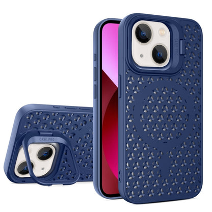 For iPhone 13 Hollow Cooling Lens Holder MagSafe Magnetic TPU Phone Case(Blue) - iPhone 13 Cases by buy2fix | Online Shopping UK | buy2fix