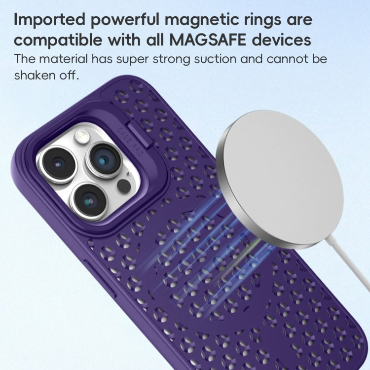 For iPhone 13 Hollow Cooling Lens Holder MagSafe Magnetic TPU Phone Case(Blue) - iPhone 13 Cases by buy2fix | Online Shopping UK | buy2fix